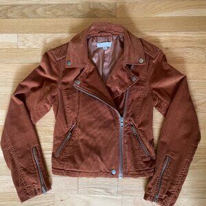 Rust Colored Corduroy Moto Jacket, XS